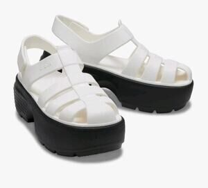 Crocs Stomp Fisherman Women's Sandal Chalk 209938-0WV US Size 8